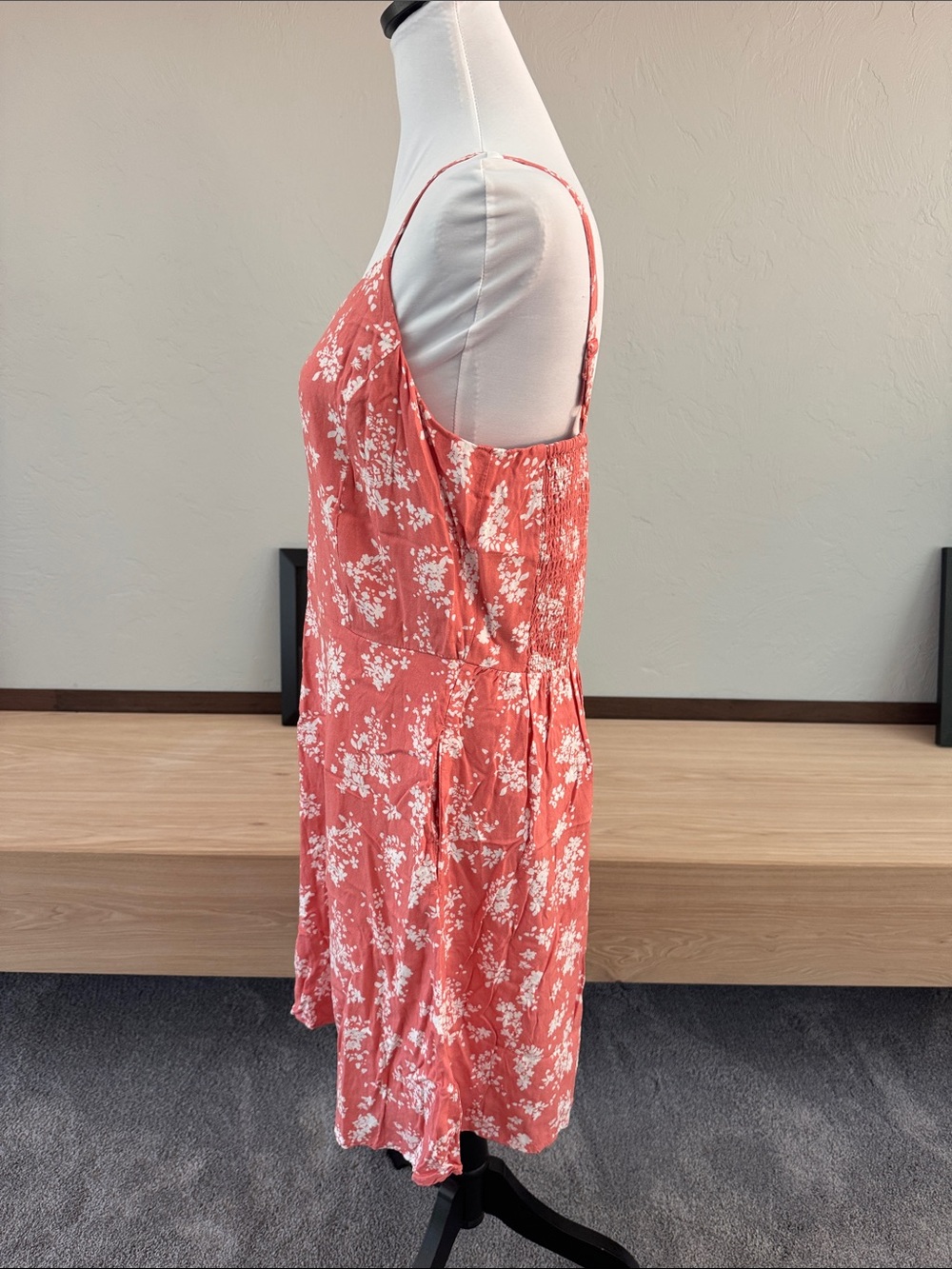 Maurices Coral Pink Floral SKATER Dress - Picture 4 of 7